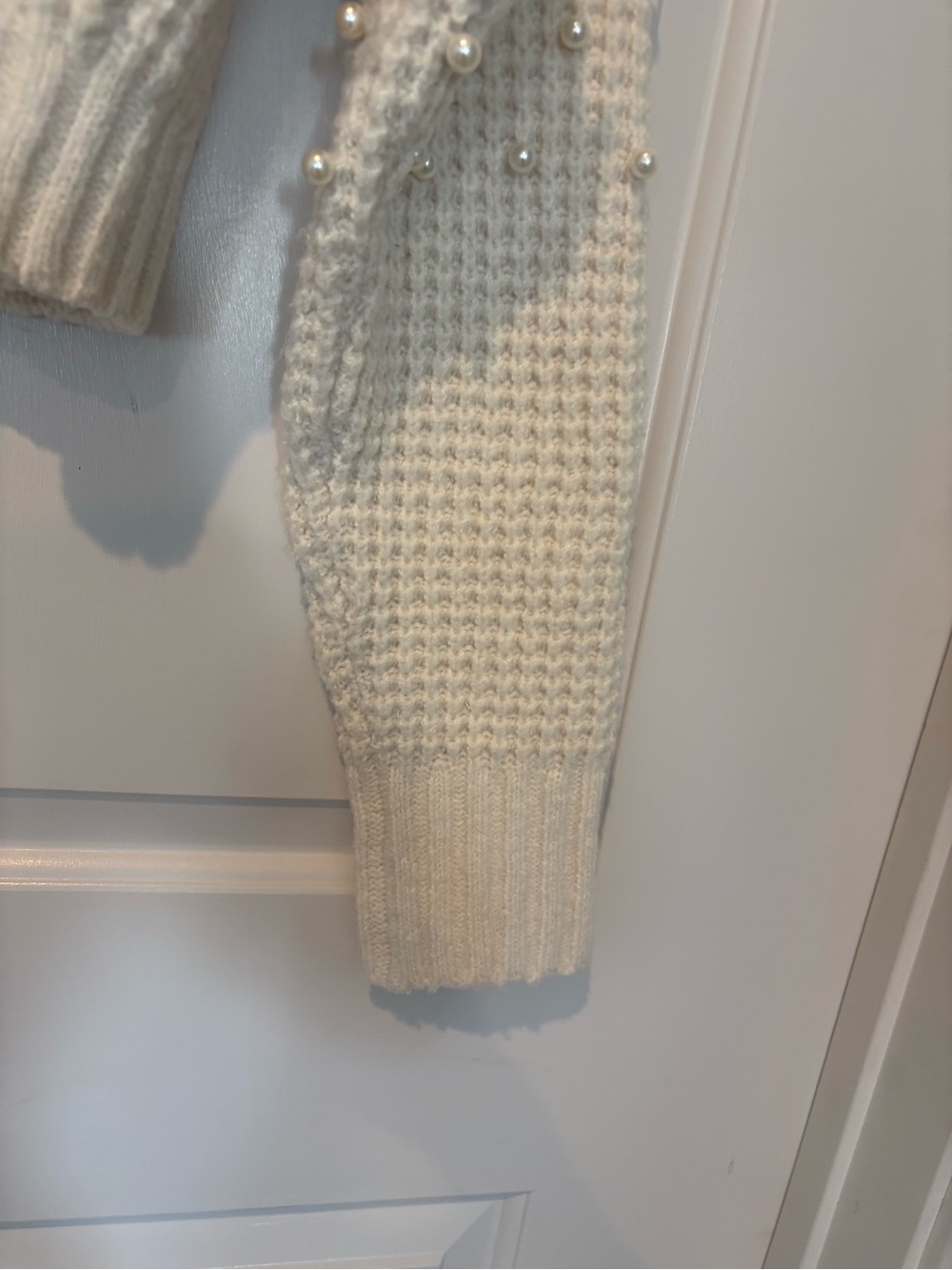 GUC- Altar’d State Cream Pearl-Embellished Women's Sweater, S - Picture 8 of 10